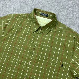 Matix Shirt Mens XL Green Check Daewon Song Pro Series Short Sleeve Button Skate